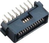 1.27mm Straight 26 Pin Scsi Connector PBT 30% GF UL94V-0 Phosphor Perunggu Emas Flash / Sn