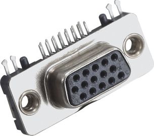 PA66 15 Pin female D Sub Konektor fosfor perunggu ramping dengan logo WCON ROHS