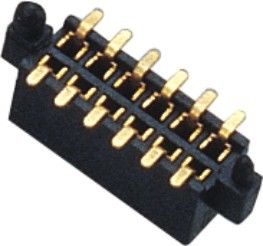 1.27mm Dual Row 180 ° SMT Pin Header Connector Wanita Dengan Berbagai Pos dan Logam