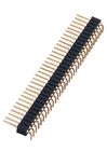 WCON 2.00mm 90 ° DIP Round Pin Header Baris Tunggal Warna Hitam 1 * 32P H = 2.8mm L = 11.8mm