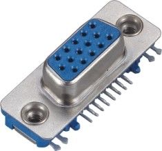 Konektor 15 pin tipe WCON D 25mΩ Resistensi Kontak Maks 500V AC / DC Biru / Hitam