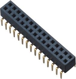 ROHS 2.0 Female Header Lipan Kaki Doble Row Solder AU di atas Ni