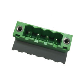 5,08 Pluggable Terminal Blocks Connector Male Sudut kanan PA66 ROHS Hijau