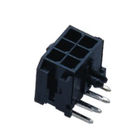 Konektor Black Wire To Board Konektor Sudut Kanan 3.00mm 2 * 3P kawat ke PCB