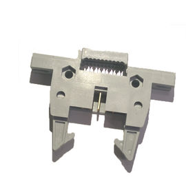 Gray 10P 2.54 Ejector Header Latch Header Tipe IDC Dengan Lokasi Lubang PBT ROHS Disetujui