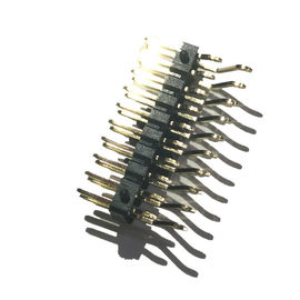 2 Pin Header Connector Male Right Right Angle / Jenis SMT PA9T Dengan POST / CAP