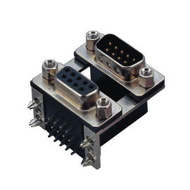 D tipe dua bagian dengan garpu Sudut Kanan Dual Row D Sub Konektor PBT hitam 15 Pin wcon ROHS