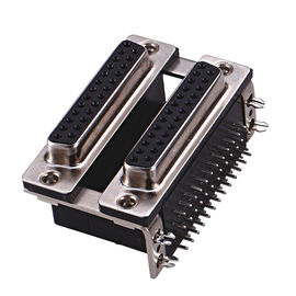 D tipe dua bagian dengan garpu Sudut Kanan Dual Row D Sub Konektor PBT hitam 15 Pin wcon ROHS