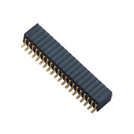 Perunggu Fosfor 1.27mm 2x20 Header Wanita Sisi Ganda Sisipkan 90 ° DIP H = 3,45 ROHS