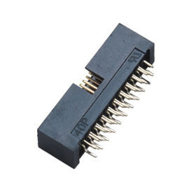 Empat Baris H = 10,5 1,27 * 2,54 Mm Pitch Box Header Connector lurus PA9T ROHS hitam