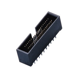 Empat Baris H = 10,5 1,27 * 2,54 Mm Pitch Box Header Connector lurus PA9T ROHS hitam
