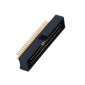 Empat Baris H = 10,5 1,27 * 2,54 Mm Pitch Box Header Connector lurus PA9T ROHS hitam