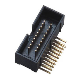 Empat Baris H = 10,5 1,27 * 2,54 Mm Pitch Box Header Connector lurus PA9T ROHS hitam