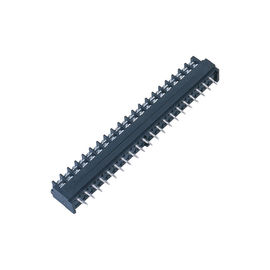 Terminal 7.62mm Blok Satu baris PA66 hitam Sn dilapisi 25% GF UL94V-0 Kuningan