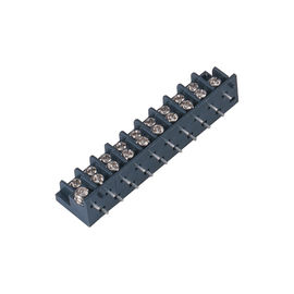Terminal 7.62mm Blok Satu baris PA66 hitam Sn dilapisi 25% GF UL94V-0 Kuningan