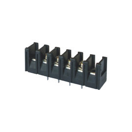 Terminal 7.62mm Blok Satu baris PA66 hitam Sn dilapisi 25% GF UL94V-0 Kuningan