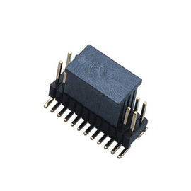 Dual Row Pin Header 1.27 * 2.54 Sudut Kanan Dual Row 90 ° DIP 50 Pin Header PA9T ROHS hitam