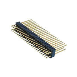 Dual Row Pin Header 1.27 * 2.54 Sudut Kanan Dual Row 90 ° DIP 50 Pin Header PA9T ROHS hitam