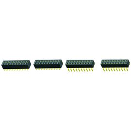 2.54 Pitch Centipede Feet Top Masukkan Header Pin Wanita Baris Ganda 20mΩ Max