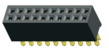 2.54 Spacing Dua In Line Plastik Tinggi 8.5 Row PCB Wanita Untuk Konektor PCB