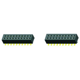 2.0 Female Header Connector Double Row SMT Top Entry PA9T BK Gold Flash