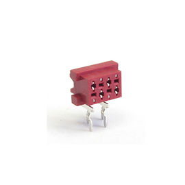 Konektor Kawat Ke Papan WCON Merah 1.27mm Dengan Sudut Kanan / Celup Wanita