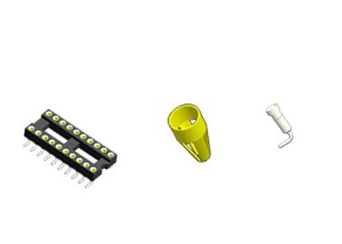 14 Pin 2.54 Mm Header Perempuan Perunggu Emas Flash /Sn Michined IC Socket L = 7.43mm
