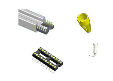 14 Pin 2.54 Mm Header Perempuan Perunggu Emas Flash /Sn Michined IC Socket L = 7.43mm
