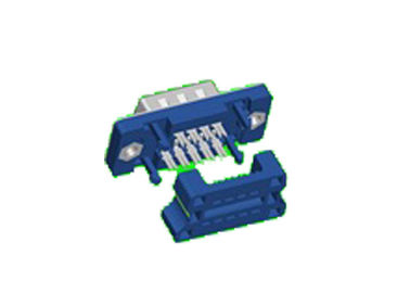 Male Dual Row IDC Tipe D Sub Connector PBT Brass 9 Pin Piercing line