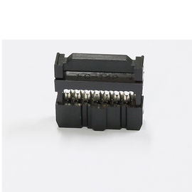 WCON 2.54mm IDC Socket 14P Jenis Pegas Dengan Bump Sel.1U "Au / Ni Tanpa Strain Relief Black